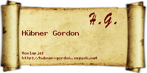 Hübner Gordon névjegykártya